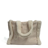 Borsa a mano SAINT BARTH COLETTE SHEARLING - Panna 00208I